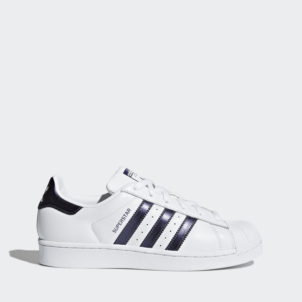 Adidas Superstar - Originals ανδρικα - Ασπρα/Μωβ Μεταλλικός/Ασπρα,Μέγεθος: EU 36 – 54 2/3 (625CYWUE)